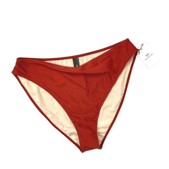 Something Navy High Waist Ribbed Bikini Bottoms Size XXL Red Ochre SN406837MI - Picture 5 of 9